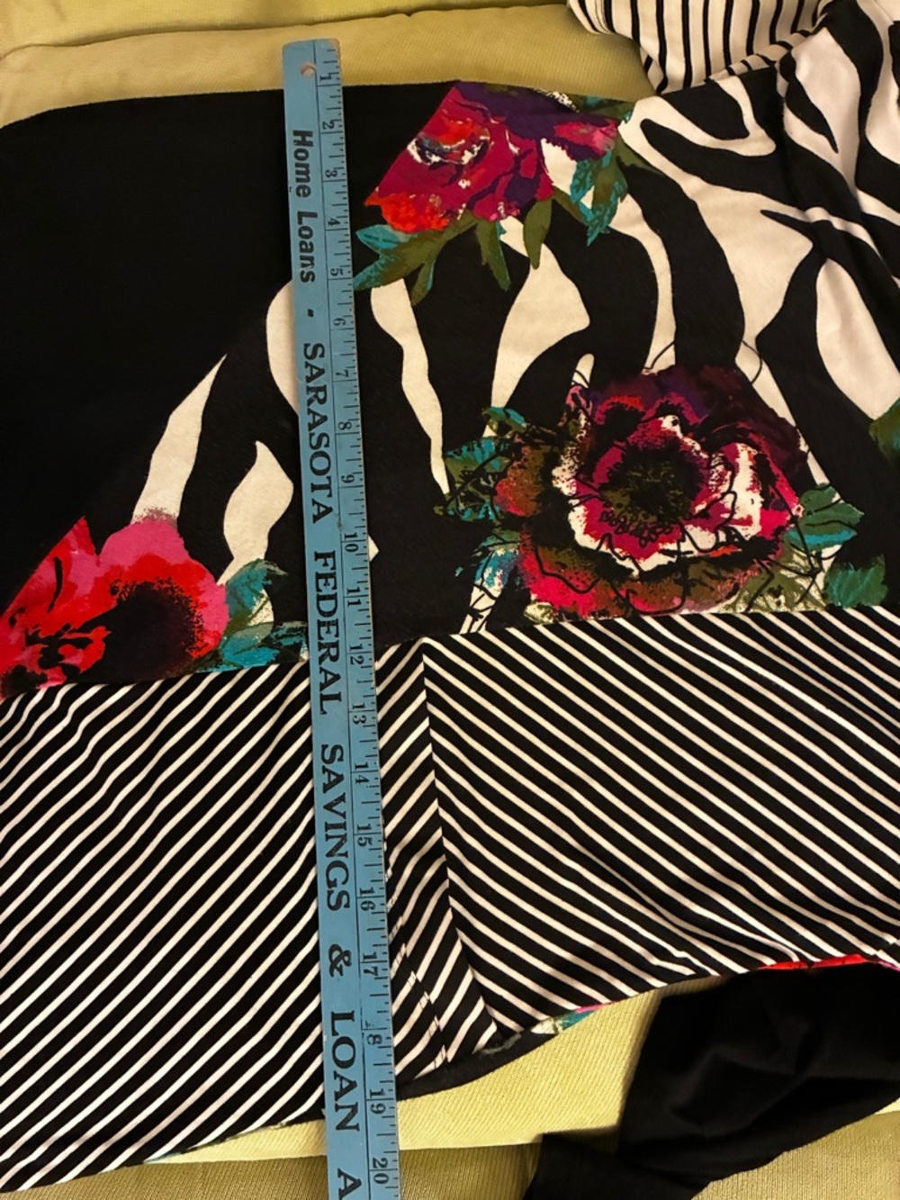 Ali Miles Women Mixed Media Print Black/white Dress L Stretch Artsy Boho Flouncy - Picture 9 of 9